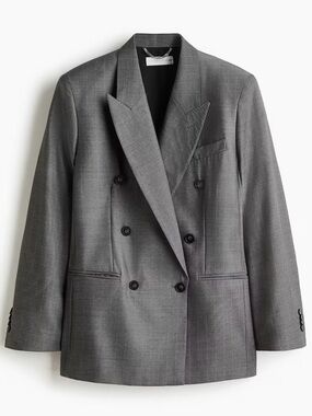 Stella McCartney x HM Double-Breasted Gray Blazer